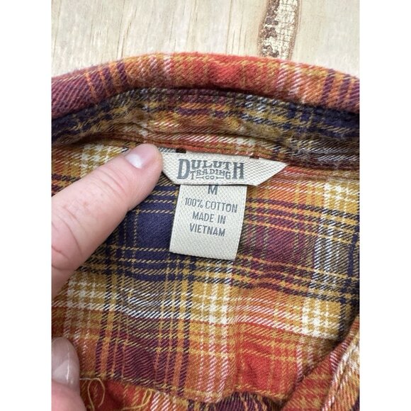 Duluth Trading Women’s Fall Flannel Short Pumpkin Patch M Cotton - Picture 2 of 7
